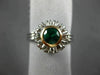ESTATE WIDE .76CT AAA EMERALD 18KT WHITE & YELLOW GOLD 3D FLOWER ENGAGEMENT RING