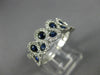 WIDE 1.32CT DIAMOND & AAA SAPPHIRE 18K WHITE GOLD SEMI ETERNITY ANNIVERSARY RING