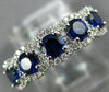 ESTATE WIDE .90CT DIAMOND & AAA SAPPHIRE 18K WHITE GOLD 5 STONE ANNIVERSARY RING
