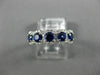 ESTATE WIDE .90CT DIAMOND & AAA SAPPHIRE 18K WHITE GOLD 5 STONE ANNIVERSARY RING