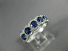 ESTATE WIDE .90CT DIAMOND & AAA SAPPHIRE 18K WHITE GOLD 5 STONE ANNIVERSARY RING