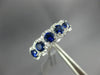 ESTATE WIDE .90CT DIAMOND & AAA SAPPHIRE 18K WHITE GOLD 5 STONE ANNIVERSARY RING