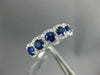 ESTATE WIDE .90CT DIAMOND & AAA SAPPHIRE 18K WHITE GOLD 5 STONE ANNIVERSARY RING