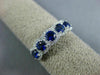 ESTATE WIDE .90CT DIAMOND & AAA SAPPHIRE 18K WHITE GOLD 5 STONE ANNIVERSARY RING