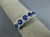 ESTATE WIDE .90CT DIAMOND & AAA SAPPHIRE 18K WHITE GOLD 5 STONE ANNIVERSARY RING