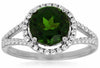 ESTATE 2.31CT DIAMOND & AAA RUSSALITE 14KT WHITE GOLD ROUND HALO ENGAGEMENT RING