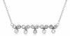 ESTATE .25CT DIAMOND 14KT WHITE GOLD 3D ROUND CLASSIC BEZEL BAR FUN NECKLACE