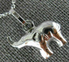 ESTATE 14KT WHITE GOLD DOUBLE SIDED BABY ELEPHANT FLOATING CHARM PENDANT #25221