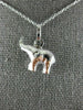 ESTATE 14KT WHITE GOLD DOUBLE SIDED BABY ELEPHANT FLOATING CHARM PENDANT #25221