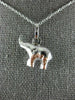 ESTATE 14KT WHITE GOLD DOUBLE SIDED BABY ELEPHANT FLOATING CHARM PENDANT #25221