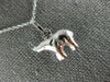 ESTATE 14KT WHITE GOLD DOUBLE SIDED BABY ELEPHANT FLOATING CHARM PENDANT #25221