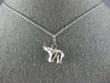 ESTATE 14KT WHITE GOLD DOUBLE SIDED BABY ELEPHANT FLOATING CHARM PENDANT #25221