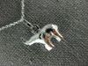 ESTATE 14KT WHITE GOLD DOUBLE SIDED BABY ELEPHANT FLOATING CHARM PENDANT #25221