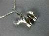 ESTATE 14KT WHITE GOLD DOUBLE SIDED BABY ELEPHANT FLOATING CHARM PENDANT #25221