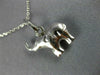 ESTATE 14KT WHITE GOLD DOUBLE SIDED BABY ELEPHANT FLOATING CHARM PENDANT #25221