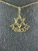 ESTATE SMALL 14KT YELLOW GOLD 3D STAR OF DAVID PRINCESS FLOATING PENDANT #874