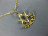 ESTATE SMALL 14KT YELLOW GOLD 3D STAR OF DAVID PRINCESS FLOATING PENDANT #874
