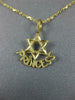 ESTATE SMALL 14KT YELLOW GOLD 3D STAR OF DAVID PRINCESS FLOATING PENDANT #874
