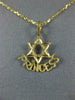 ESTATE SMALL 14KT YELLOW GOLD 3D STAR OF DAVID PRINCESS FLOATING PENDANT #874
