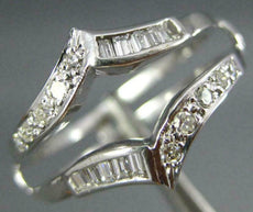 ANTIQUE .35CT OLD MINE DIAMOND 14K WHITE GOLD CLASSIC V SHAPE INSERT RING #19884