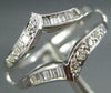 ANTIQUE .35CT OLD MINE DIAMOND 14K WHITE GOLD CLASSIC V SHAPE INSERT RING #19884