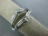 ANTIQUE .35CT OLD MINE DIAMOND 14K WHITE GOLD CLASSIC V SHAPE INSERT RING #19884