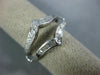 ANTIQUE .35CT OLD MINE DIAMOND 14K WHITE GOLD CLASSIC V SHAPE INSERT RING #19884