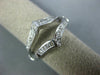 ANTIQUE .35CT OLD MINE DIAMOND 14K WHITE GOLD CLASSIC V SHAPE INSERT RING #19884