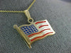 ESTATE LARGE 14KT YELLOW GOLD 3D HANDCRAFTED ENAMEL AMERICAN FLAG PENDANT #25302