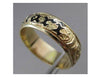 ANTIQUE 14KT YELLOW GOLD 3D HANDCRAFTED FLORAL FILIGREE WEDDING BAND RING #23143