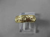 ANTIQUE 14KT YELLOW GOLD 3D HANDCRAFTED FLORAL FILIGREE WEDDING BAND RING #23143