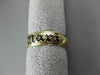 ANTIQUE 14KT YELLOW GOLD 3D HANDCRAFTED FLORAL FILIGREE WEDDING BAND RING #23143