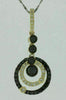.58CT WHITE & BLACK DIAMOND 14KT YELLOW GOLD 3D CIRCLE OF LIFE JOURNEY PENDANT