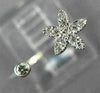ESTATE .08CT DIAMOND 18K WHITE GOLD 3D CLASSIC SOLITAIRE FLOWER STAR LOVE RING