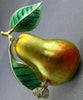 ESTATE LARGE .10CT DIAMOND & AAA MULTI COLOR ENAMEL 14KT YELLOW GOLD PIN #26375