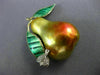 ESTATE LARGE .10CT DIAMOND & AAA MULTI COLOR ENAMEL 14KT YELLOW GOLD PIN #26375