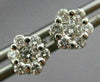 ESTATE .26CT ROUND DIAMOND 14KT WHITE GOLD CLASSIC FLOWER CLUSTER STUD EARRINGS