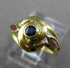 ESTATE .35CT AAA ROUND SAPPHIRE & MARQUISE RUBY 18KT YELLOW GOLD 3D RING #23972