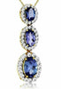 ESTATE 1.23CT DIAMOND & AAA TANZANITE 14KT YELLOW GOLD 3 STONE JOURNEY PENDANT