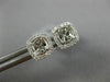 ESTATE .12CT DIAMOND 18K WHITE GOLD 3D CLASSIC SQUARE HALO ROUND JACKET EARRINGS