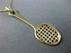 ANTIQUE 14K YELLOW GOLD HANDCRAFTED TENNIS RACKET FLOATING PENDANT #25087