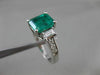 ESTATE 3.02CT DIAMOND & COLOMBIAN EMERALD 14KT WHITE GOLD ENGAGEMENT RING #17314
