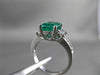ESTATE 3.02CT DIAMOND & COLOMBIAN EMERALD 14KT WHITE GOLD ENGAGEMENT RING #17314