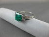 ESTATE 3.02CT DIAMOND & COLOMBIAN EMERALD 14KT WHITE GOLD ENGAGEMENT RING #17314