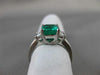 ESTATE 3.02CT DIAMOND & COLOMBIAN EMERALD 14KT WHITE GOLD ENGAGEMENT RING #17314