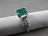 ESTATE 3.02CT DIAMOND & COLOMBIAN EMERALD 14KT WHITE GOLD ENGAGEMENT RING #17314