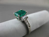 ESTATE 3.02CT DIAMOND & COLOMBIAN EMERALD 14KT WHITE GOLD ENGAGEMENT RING #17314