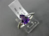 ESTATE 1.32CT DIAMOND & AAA AMETHYST 18KT WHITE GOLD PEAR SHAPE ENGAGEMENT RING