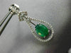 ESTATE 1.74CT DIAMOND & AAA EMERALD 14K WHITE GOLD 3D TEAR DROP HANGING EARRINGS