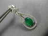 ESTATE 1.74CT DIAMOND & AAA EMERALD 14K WHITE GOLD 3D TEAR DROP HANGING EARRINGS